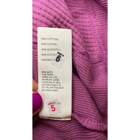 Free People NWT Santa Clara Thermal Top Long Sleeve Vneck Mulberry Size S - Picture 5 of 12
